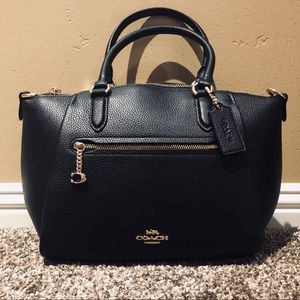 Black Elise Satchel Coach Purse